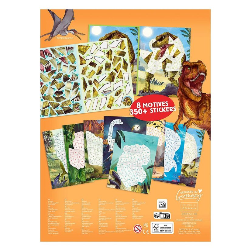 Creative notebook with Dino World Number Stickers