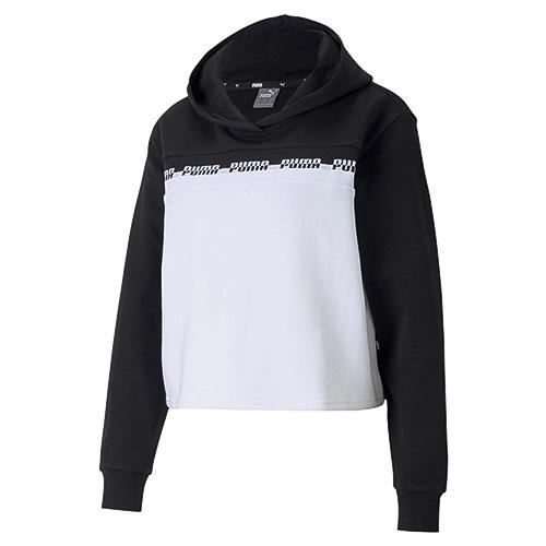 Damen-Sweatshirt Puma Amplified Cropped Hoodie - Farbe: Weiß/Schwarz, Größe: S