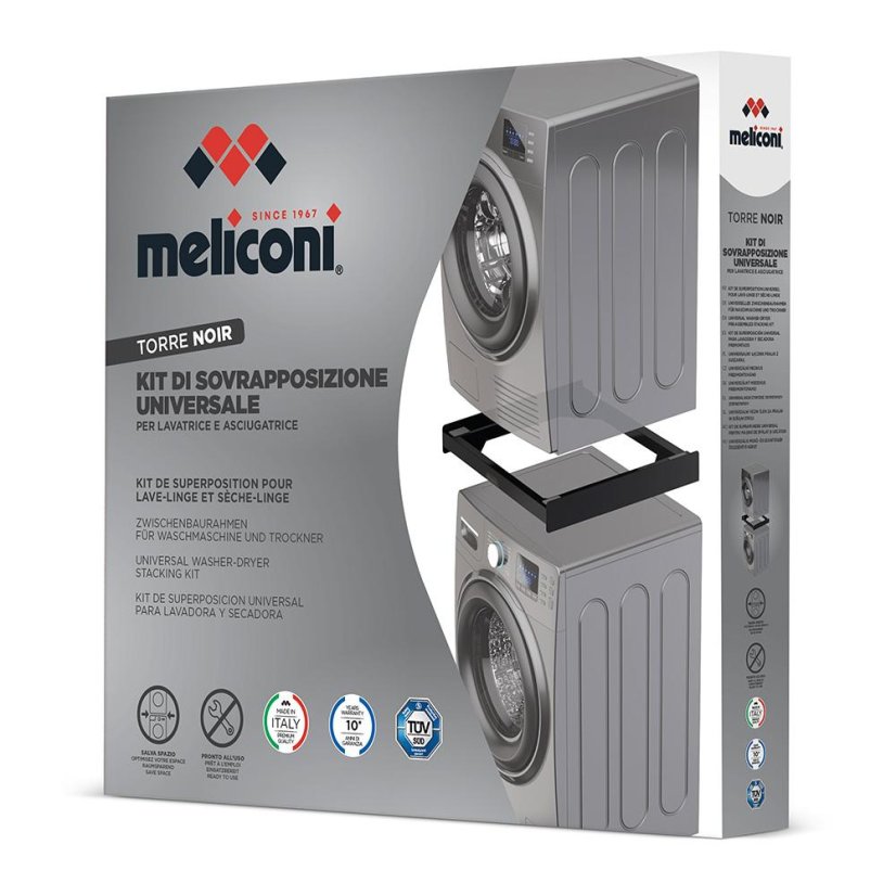 Universal spacer between washing machine and dryer Meliconi Torre Noir 656138 black