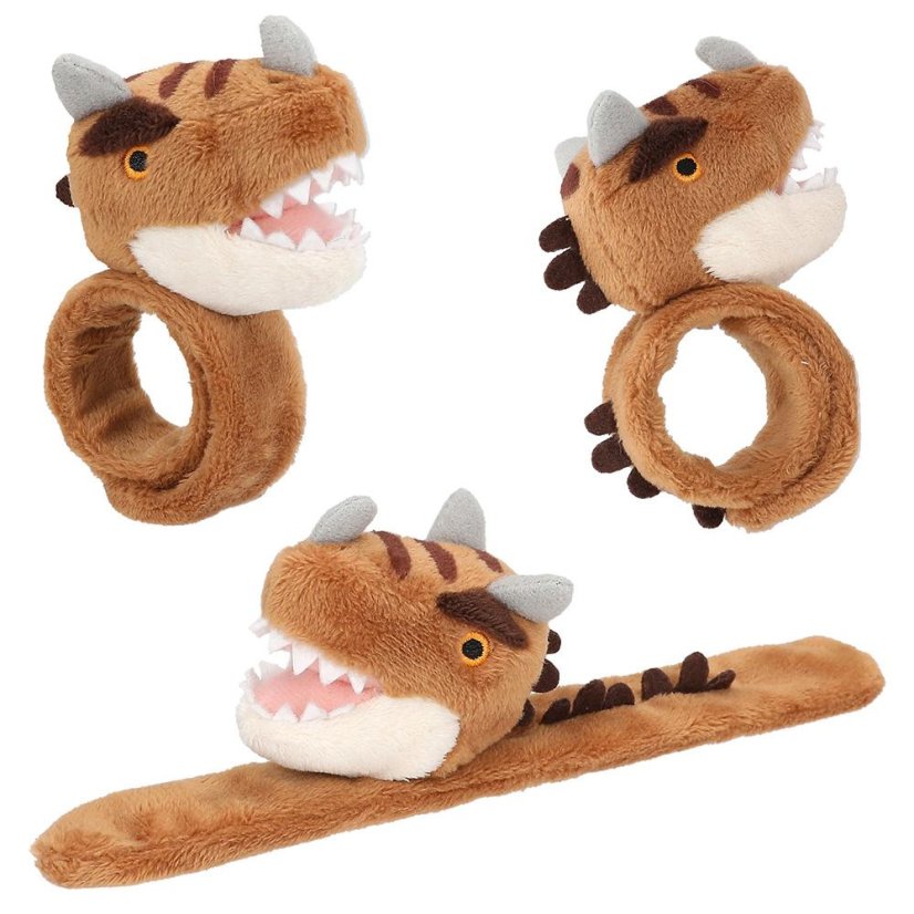 Dino World brown T-Rex plush bracelet