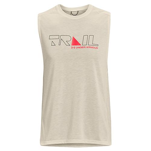 Pánske tielko Under Armour Run Trail Tank - Farba: Béžová, Veľkosť: L