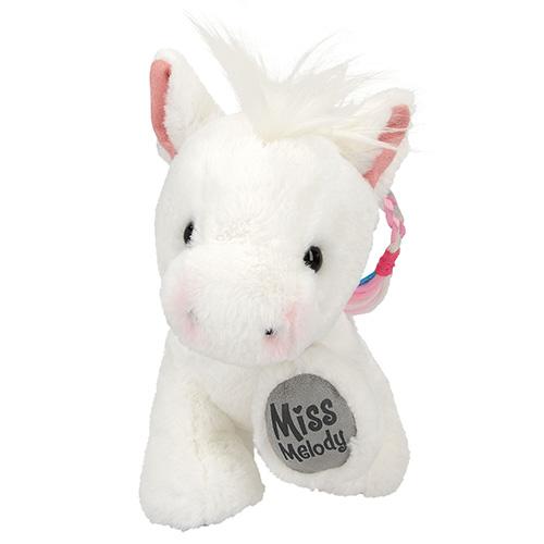 Pluszowy konik Miss Melody, biały, 20 cm