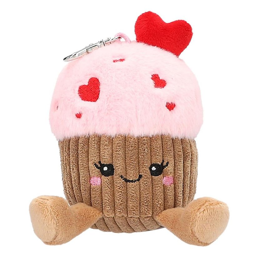 TOPModel Plush Keychain with Carabiner – Muffin with Hearts