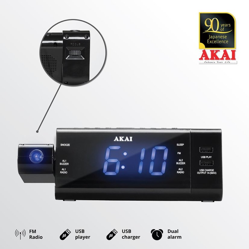 AKAI ACR-3888 čierny rádiobudík