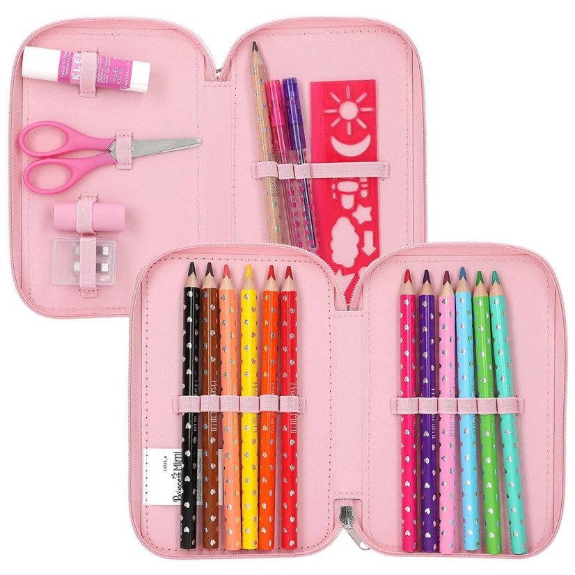 Two-tier pencil case with Princess Mimi Robby accessories