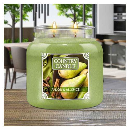 Country Candle közepes méretű gyertya, Anjou & Allspice