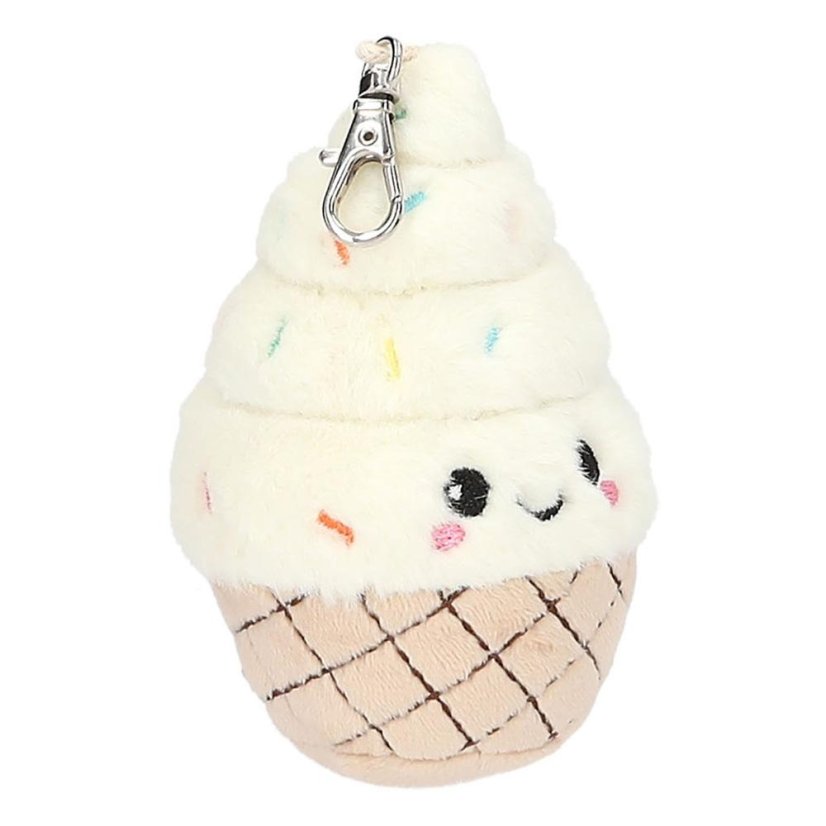 TOPModel Plush Keychain with Carabiner – Vanilla Ice Cream