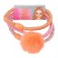 Top Model rubber bands, 3 pcs, orange pompom