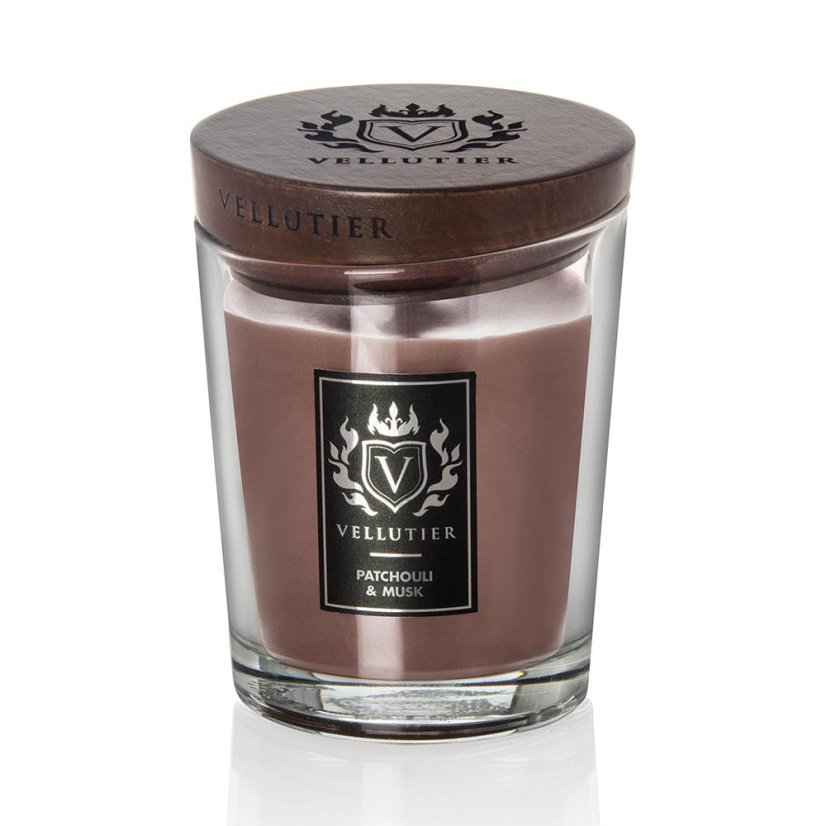 Vellutier-Kerze mittelgroß, Patchouli & Musk