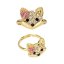 Verstellbarer Ring mit Strasssteinen Princess Mimi, goldenes Füchslein