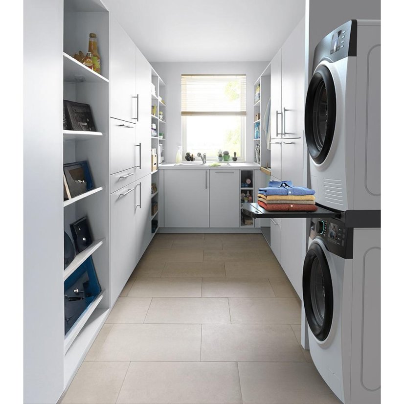 Universeller Zwischenraum zwischen Waschmaschine und Trockner mit ausziehbarem Regal Meliconi Torre Black 656136 schwarz