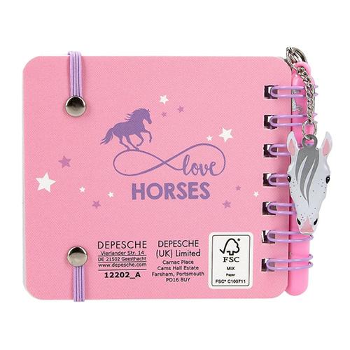 Miss Melody notebook, two horses, sunset