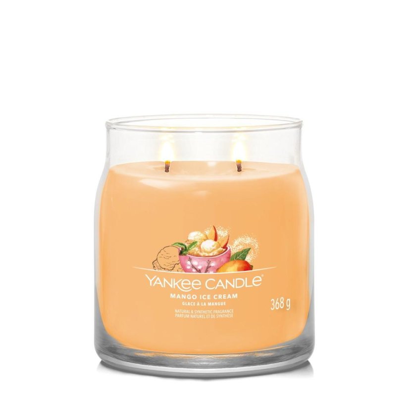 Yankee candle Signature közepes méretű gyertya, Mango Ice Cream