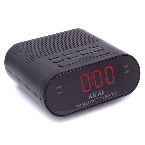 AKAI CR002A-219 black radio alarm clock