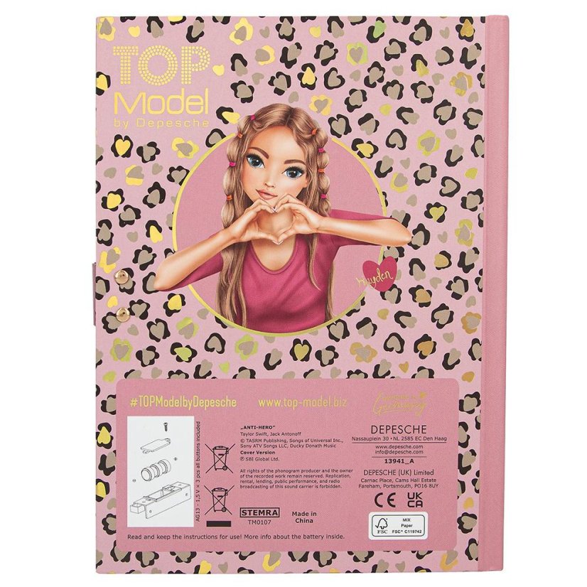 Napló kóddal és hanghatással Top Model Leoheart Candy