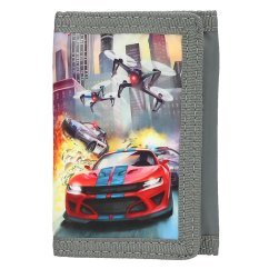 Látková peněženka na suchý zip Action World, závodní auto