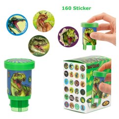 Razítko na samolepky Dino World, 160 samolepek green