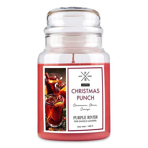 Kerze Purple River groß, Christmas Punch