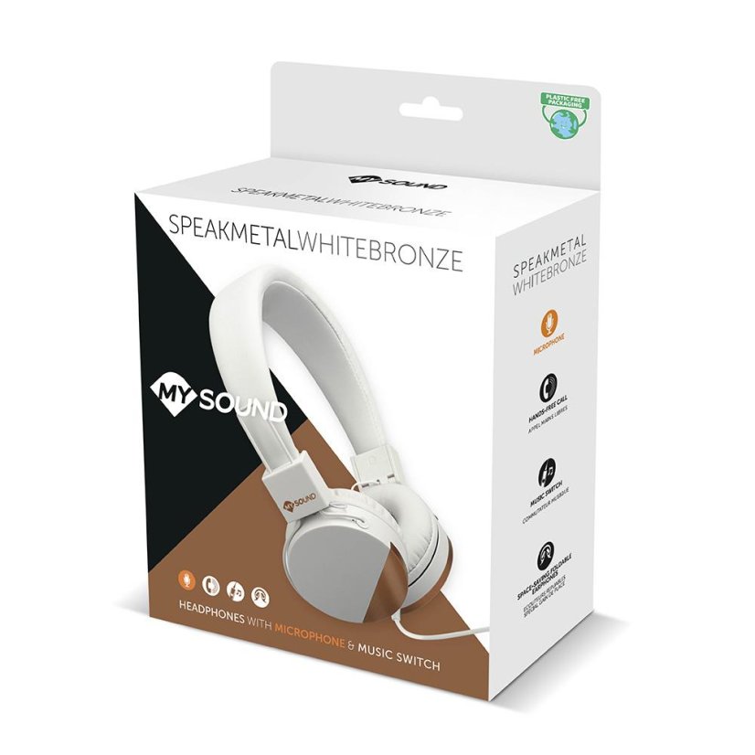 Meliconi My sound Speak Metal 497458 white and gold headphones