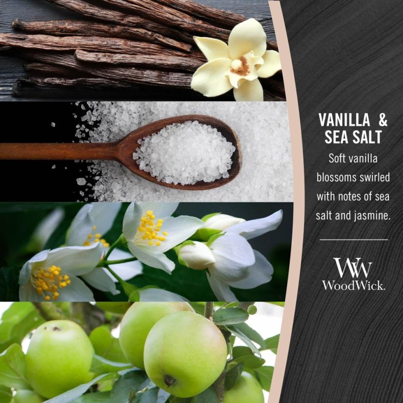 WoodWick Small Candle, Vanilla & Sea Salt