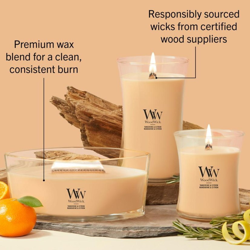 WoodWick hajó alakú gyertya, Tangerine & Citron