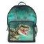 Dino World children's backpack, detail of T-Rex head
