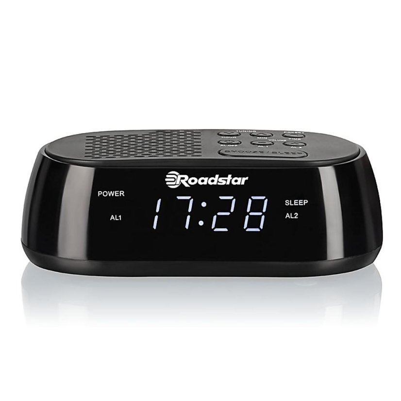 Roadstar CLR-2477 Black Radio Alarm Clock