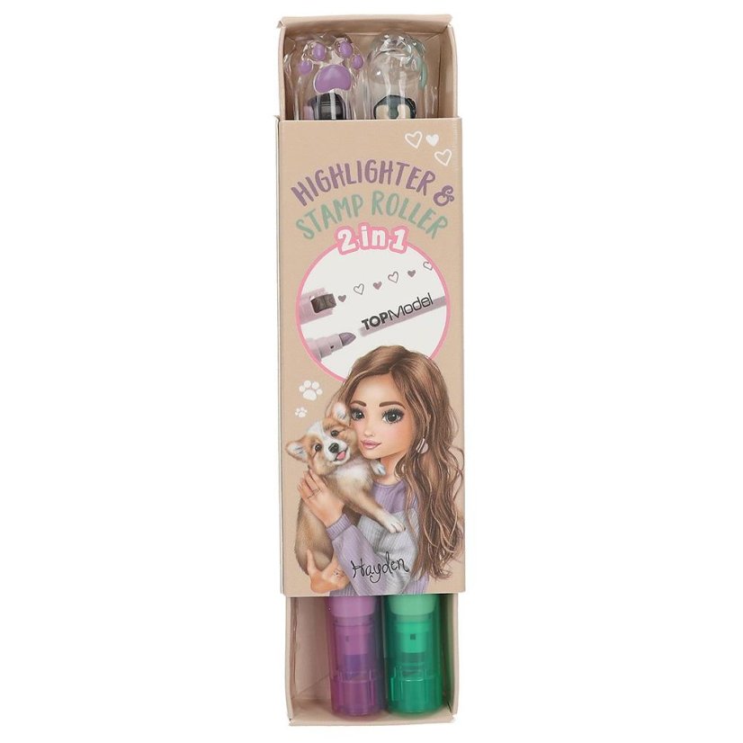 Textmarker und Stempelroller 2in1 Top Model Hayden