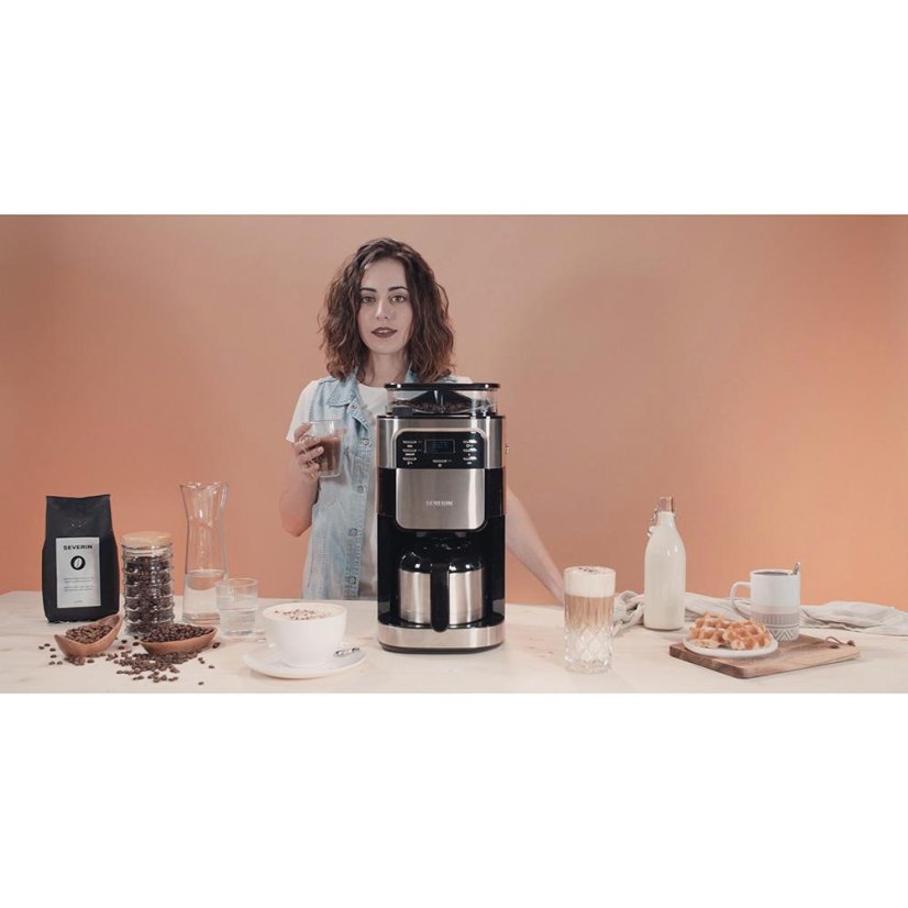 Severin KA 4810 automatic coffee maker with grinder, black