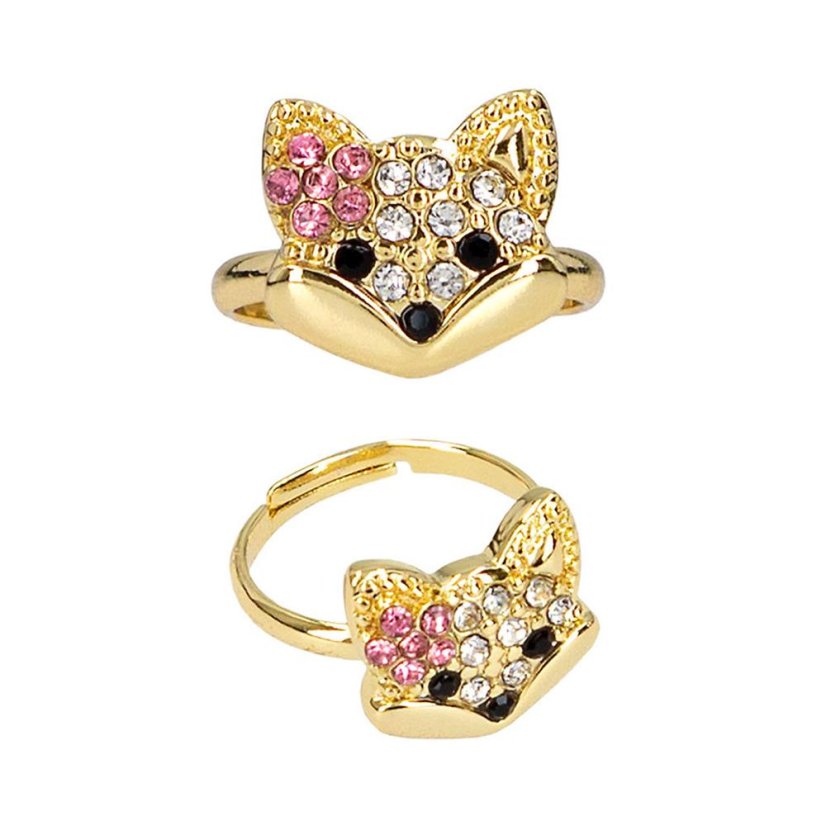 Verstellbarer Ring mit Strasssteinen Princess Mimi, goldenes Füchslein