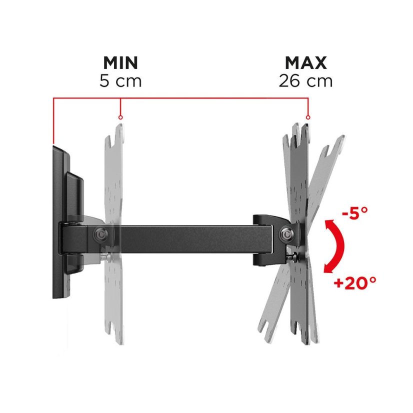 Meliconi Flatstyle FR200 580458 fekete forgó TV-tartó
