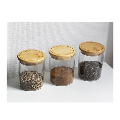 Set mit 3 Glasbehältern Pebbly PKV-014, 180 ml