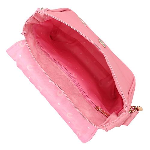 Crossbody Miss Melody, 3 horses running, pink