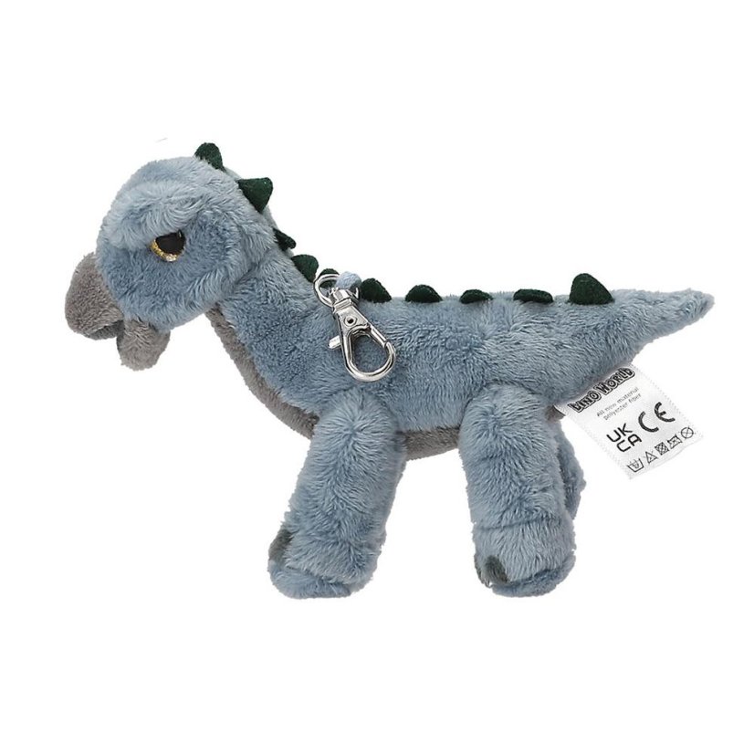 Dino World dinosaur-shaped plush keychain
