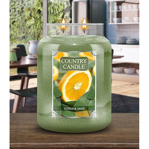 Świeca Country Candle duża, Citrus & Sage