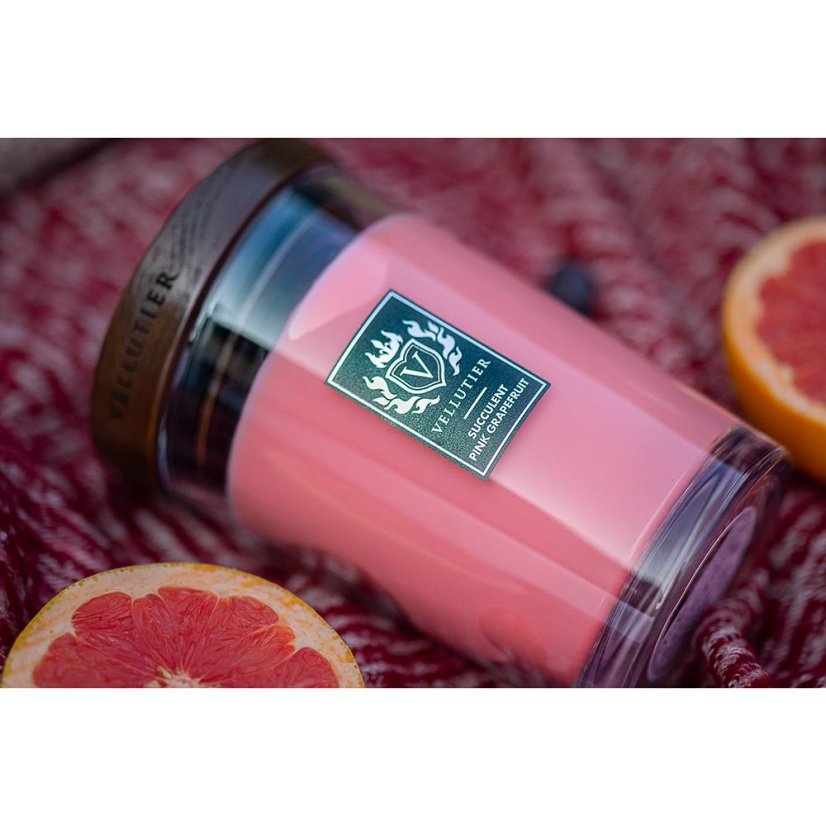 Świeca Vellutier duża, Succulent Pink Grapefruit