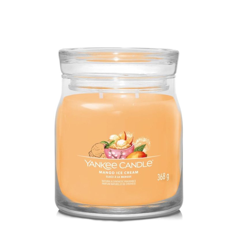 Yankee candle Signature közepes méretű gyertya, Mango Ice Cream