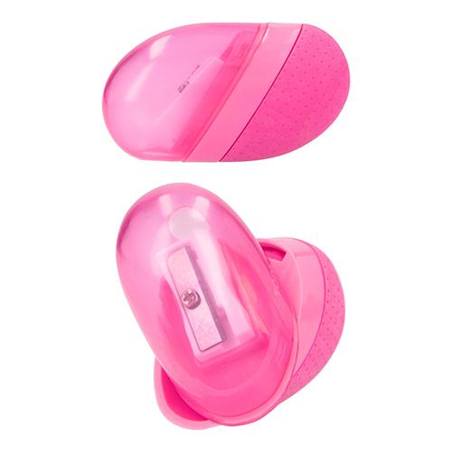 Heart-shaped eraser and Top Model Best Friend pencil sharpener, dark pink