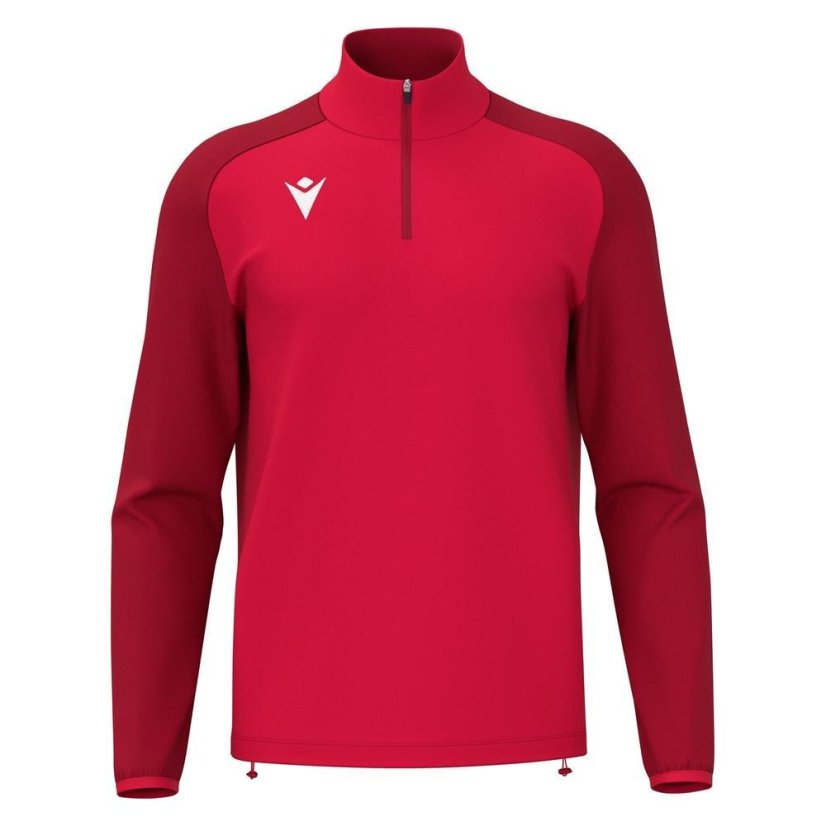 Top Macron Isen 1/4 Zip - Barva: Červená, Velikost: L