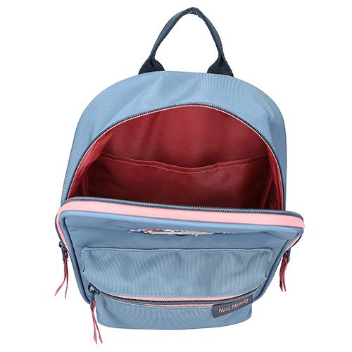 Miss Melody backpack, embroidered with two horses, blue