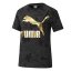 Dámske tričko Puma Classics AOP Logo Tee - Farba: Čierna, Veľkosť: S