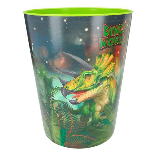 Dino World metal trash can, green