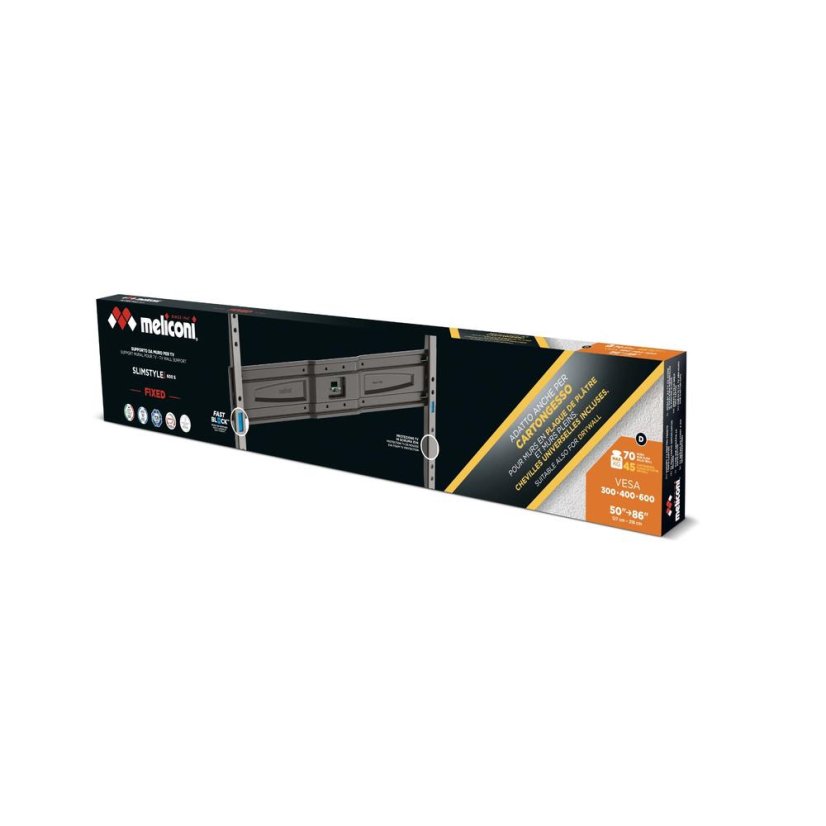 Feste TV-Halterung (Wand/Trockenbau) Meliconi  480958 SlimStyle Plus 600S CG schwarz