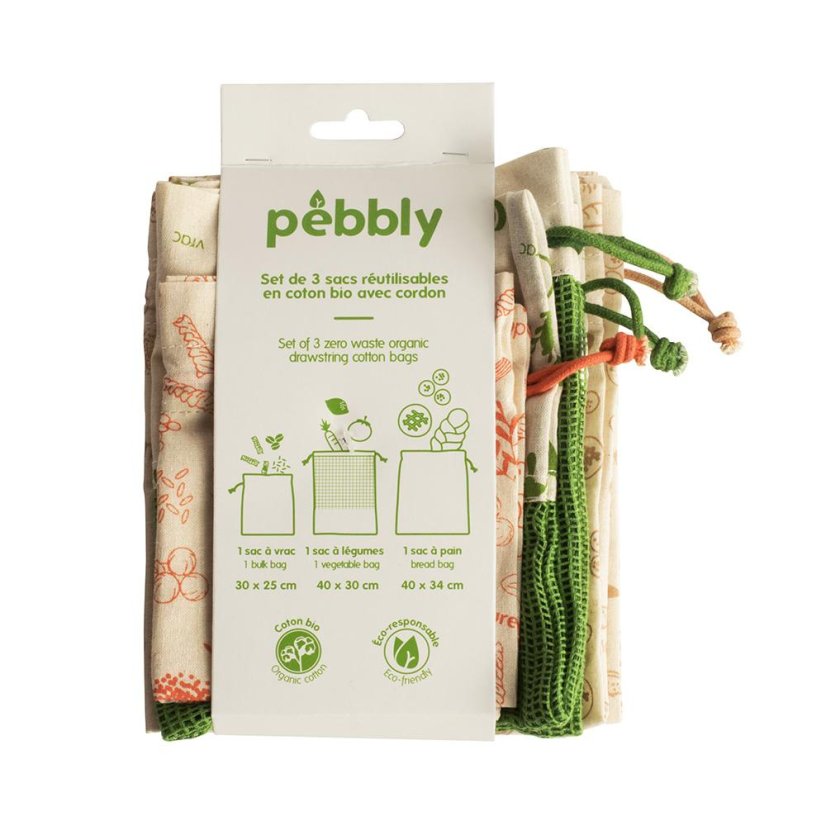 Set mit 3 Pebbly-Lebensmittelbeuteln NBA177