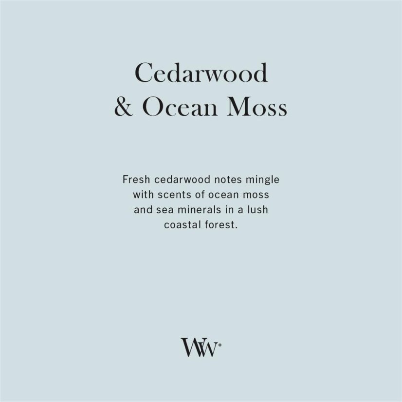 WoodWick-Kerze im Schiffsglas, Cedarwood & Ocean Moss