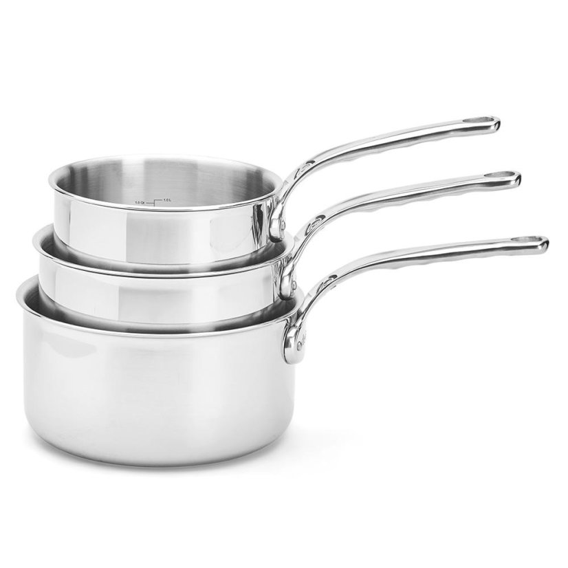 Set of 3 de Buyer Affinity 3706.01 stainless steel pots