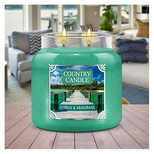 Country Candle közepes méretű gyertya, Citrus & Seagrass