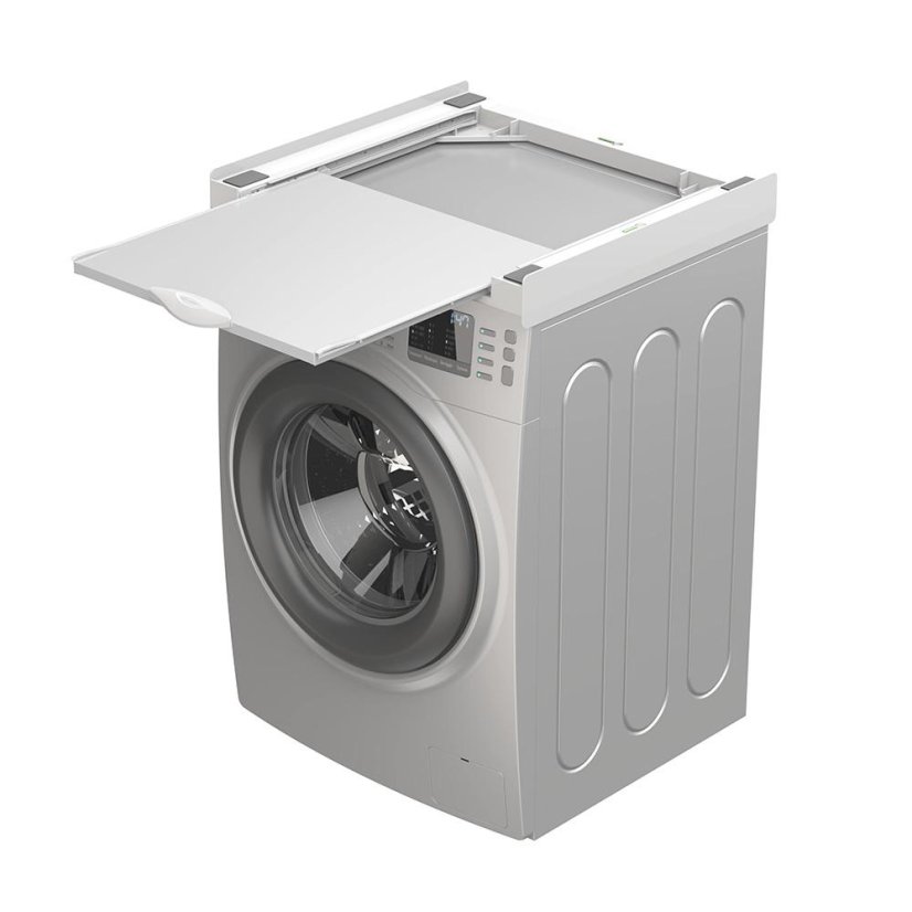 Universal spacer between washing machine and dryer with wooden shelf Meliconi Torre Green+, 656129 white