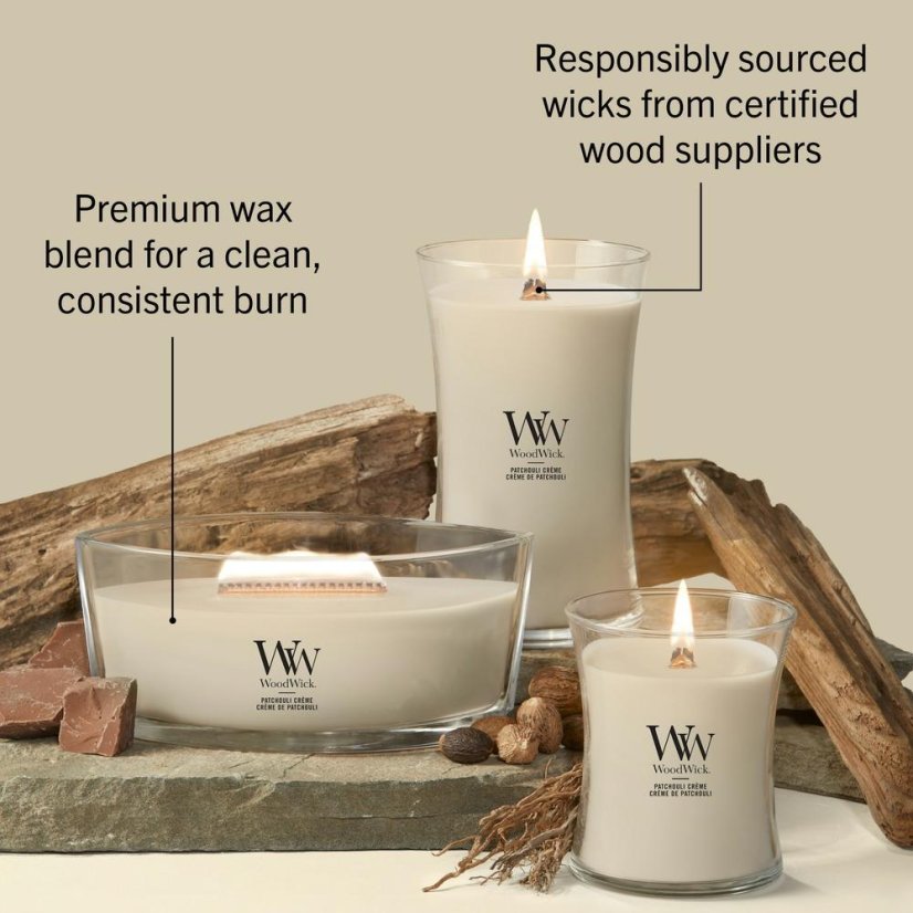 WoodWick Boat Candle, Patchouli Créme