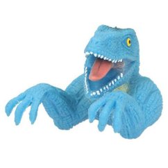 Fingerpuppe Dino World T-Rex blau mit grünem Kopf